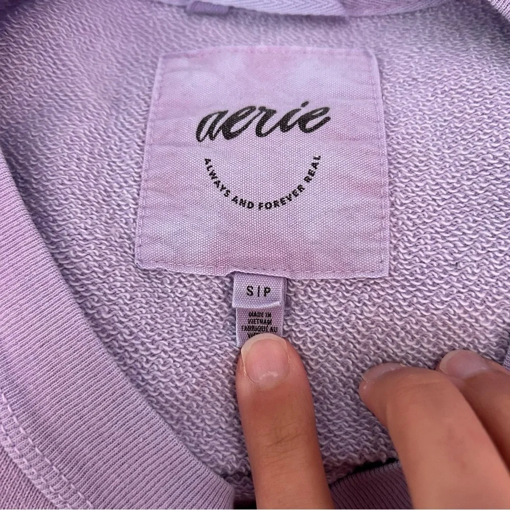 Aerie Oversized Keep It Real Crewneck Small Purple - Picture 3 of 4